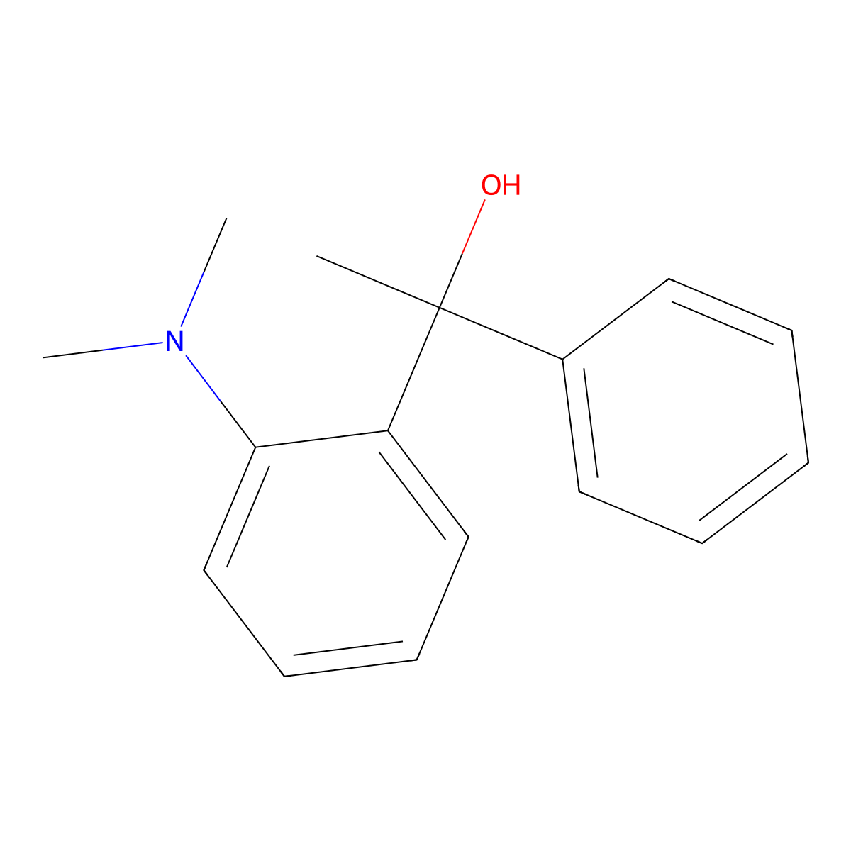 1-[2-(Dimethylamino)phenyl]-1-phenylethan-1-ol molecular structure, CAS 10482-82-3