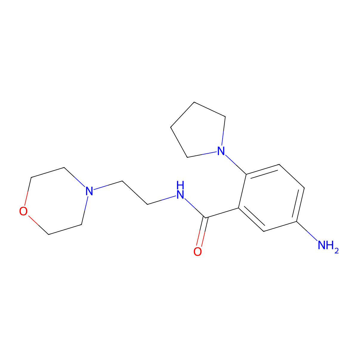 5-Amino-n-[2-(4-morpholinyl)ethyl]-2-(1-pyrrolidinyl)-benzamide molecular structure, CAS 1048227-39-9