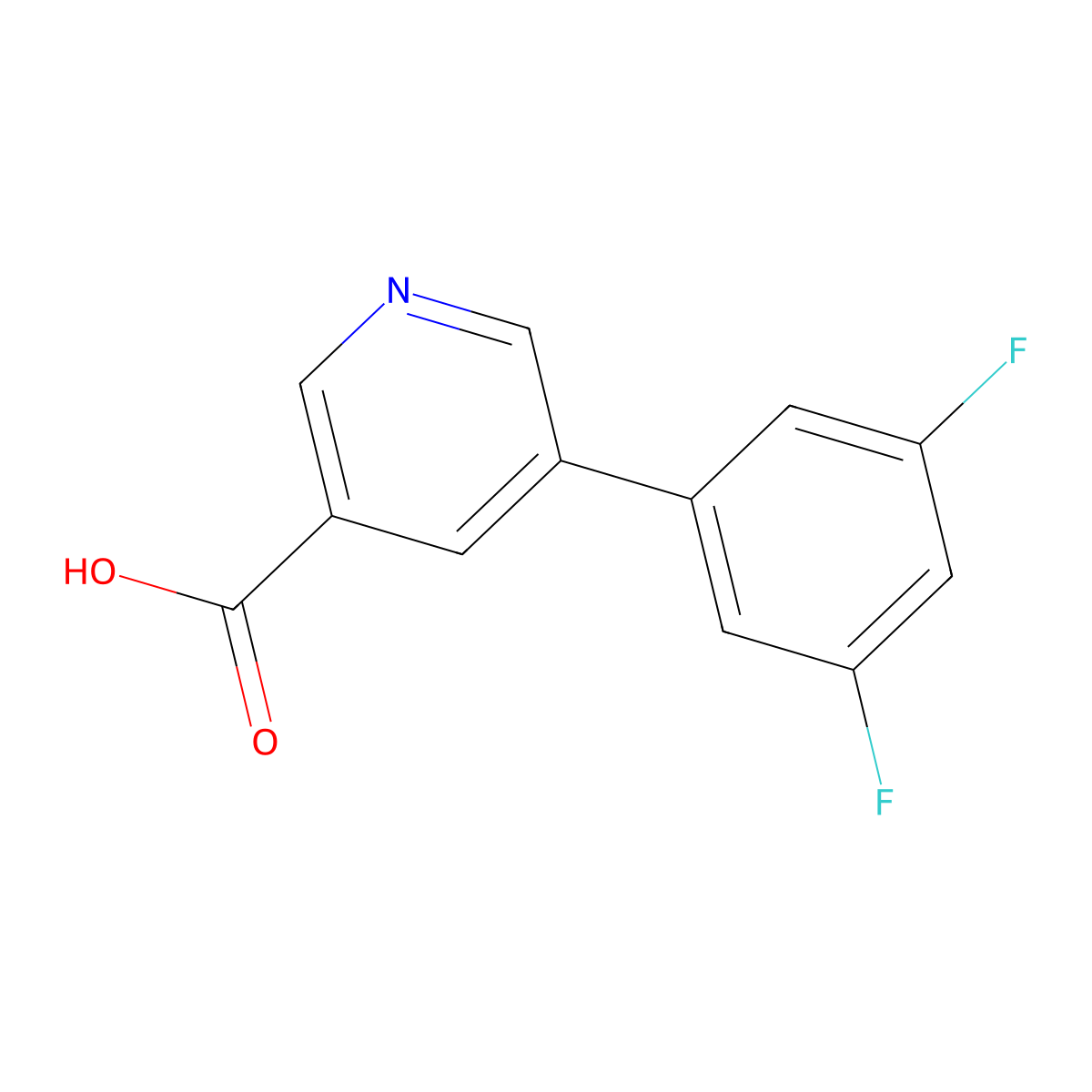 5-(3,5-Difluorophenyl)nicotinic acid molecular structure, CAS 1048267-36-2
