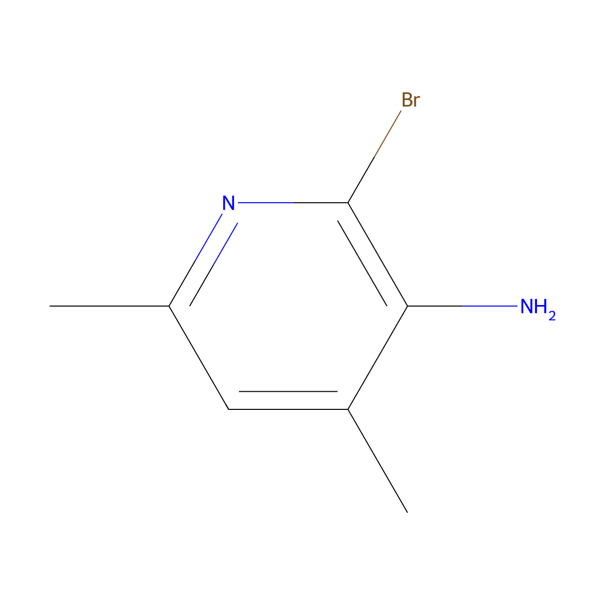 3-Amino-2-bromo-4,6-dimethylpyridine molecular structure, CAS 104829-98-3