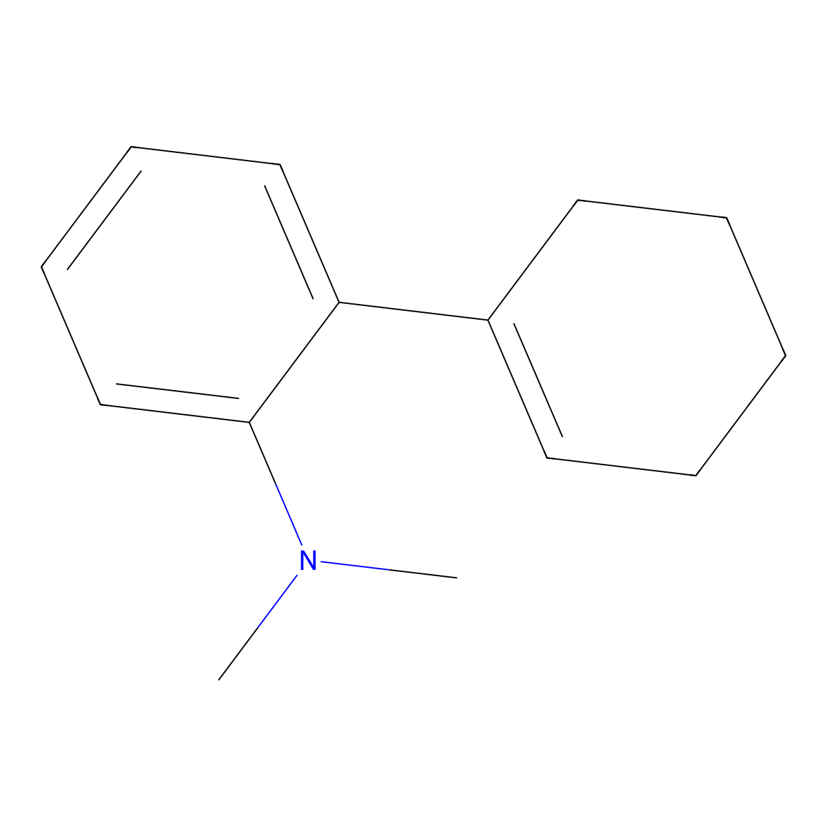2-(1-Cyclohexen-1-yl)-N,N-dimethylbenzenamine molecular structure, CAS 10483-02-0