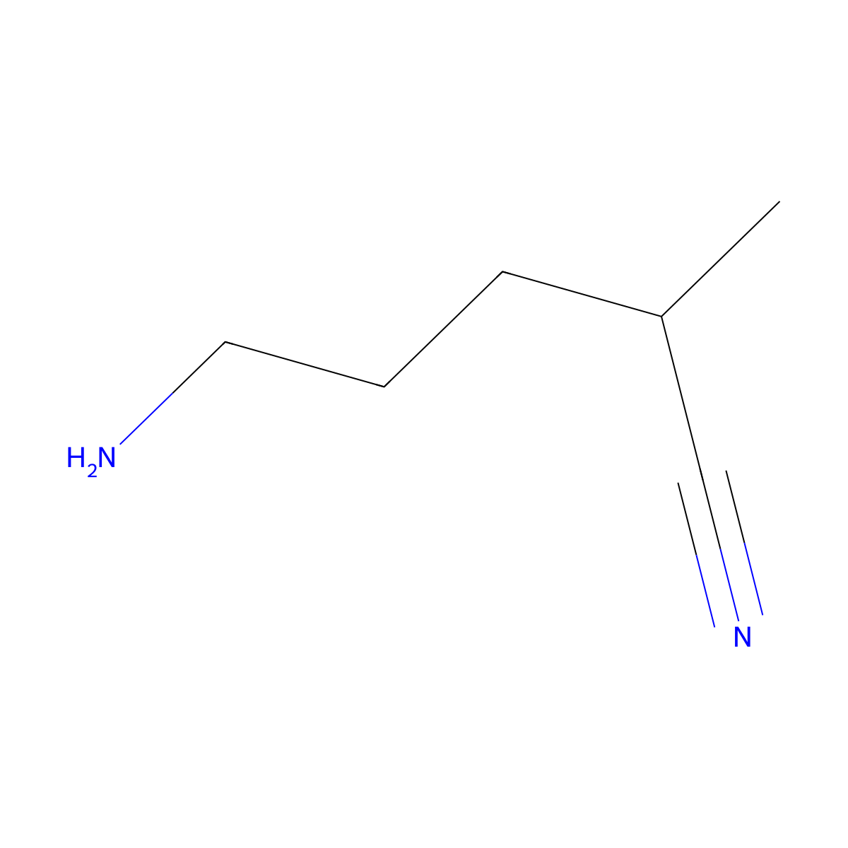 5-Amino-2-methylpentanenitrile molecular structure, CAS 10483-15-5