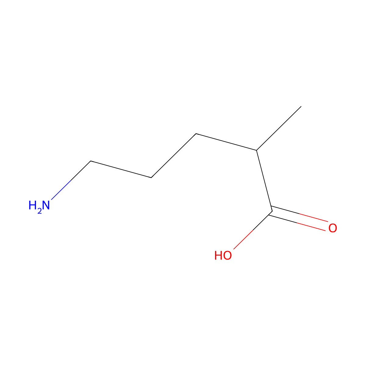 5-Amino-2-methylpentanoic acid molecular structure, CAS 10483-16-6