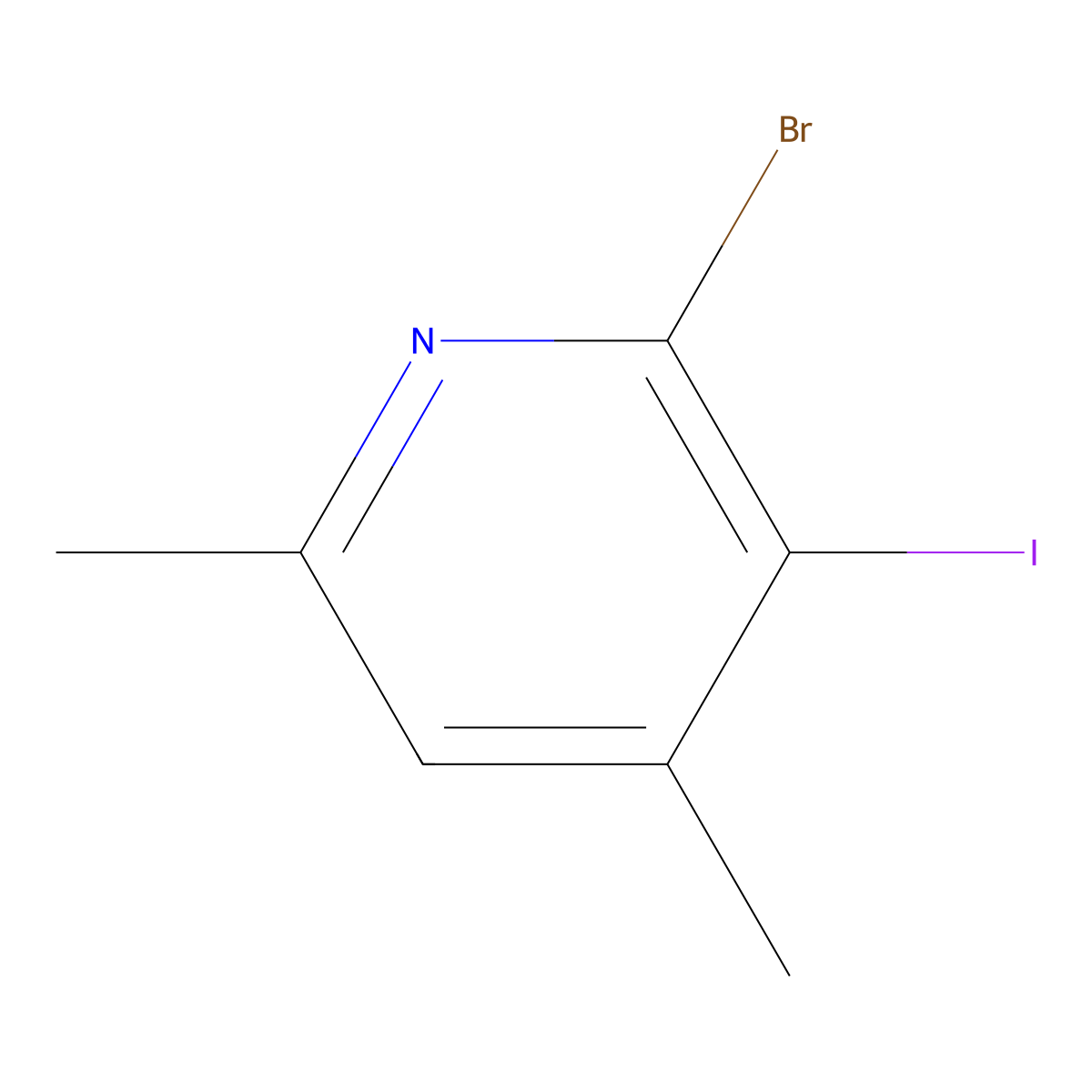 2-Bromo-3-iodo-4,6-dimethylpyridine molecular structure, CAS 104830-09-3
