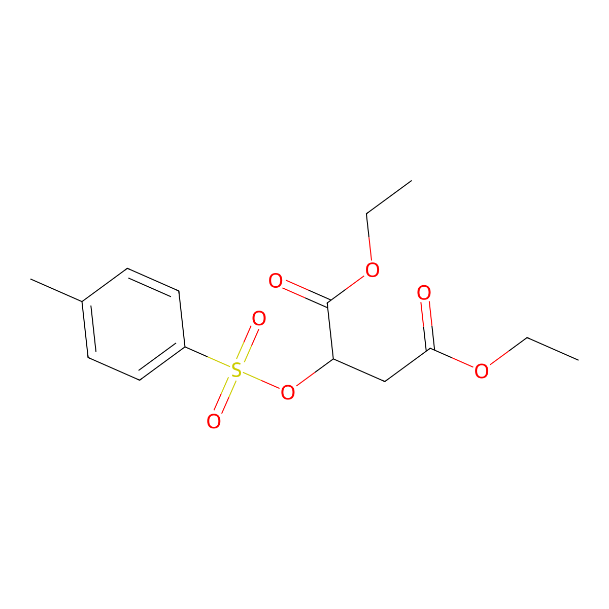 1,4-Diethyl 2-[(4-methylbenzenesulfonyl)oxy]butanedioate molecular structure, CAS 104830-34-4