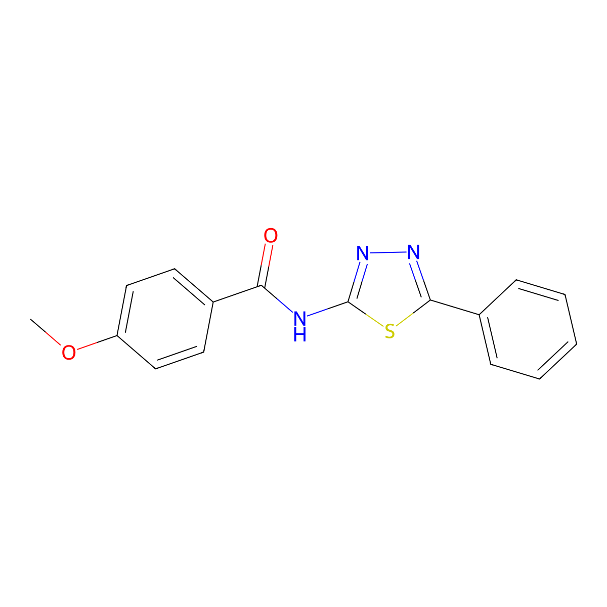 4-methoxy-N-(5-phenyl-1,3,4-thiadiazol-2-yl)benzamide molecular structure, CAS 104830-75-3