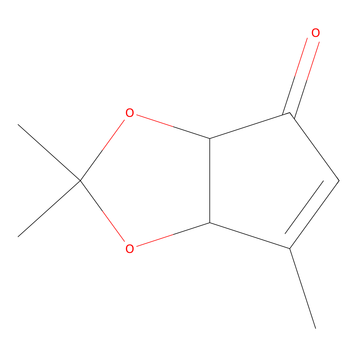 (3aS,6aS)-2,2,6-trimethyl-3a,6a-dihydrocyclopenta[d][1,3]dioxol-4-one molecular structure, CAS 104832-21-5
