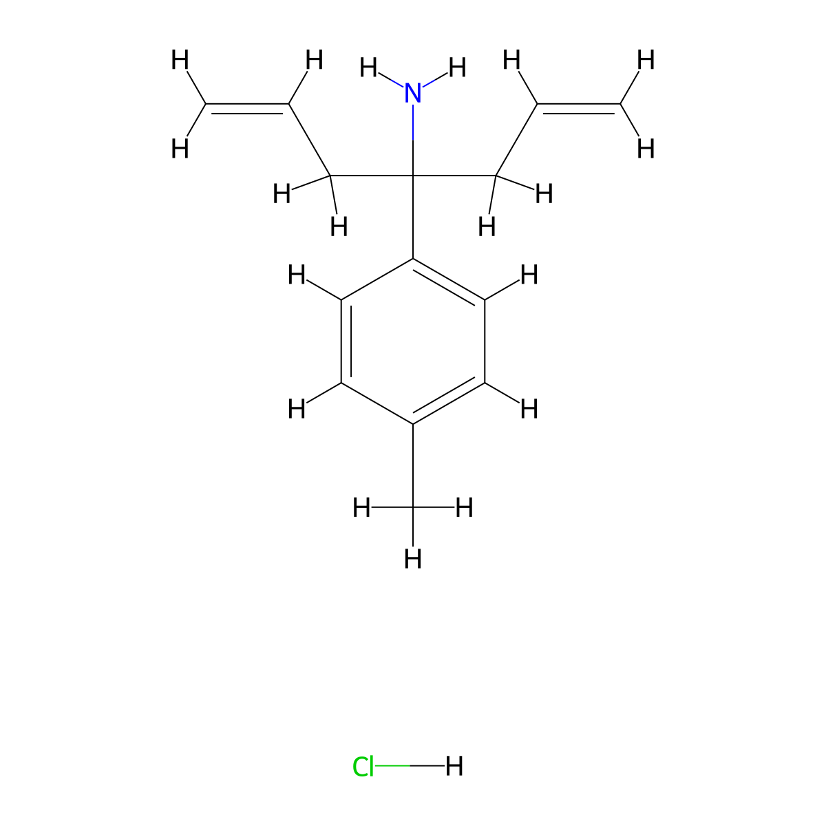 [1-Allyl-1-(4-methylphenyl)-3-buten-1-yl]amine hydrochloride molecular structure, CAS 1048326-72-2