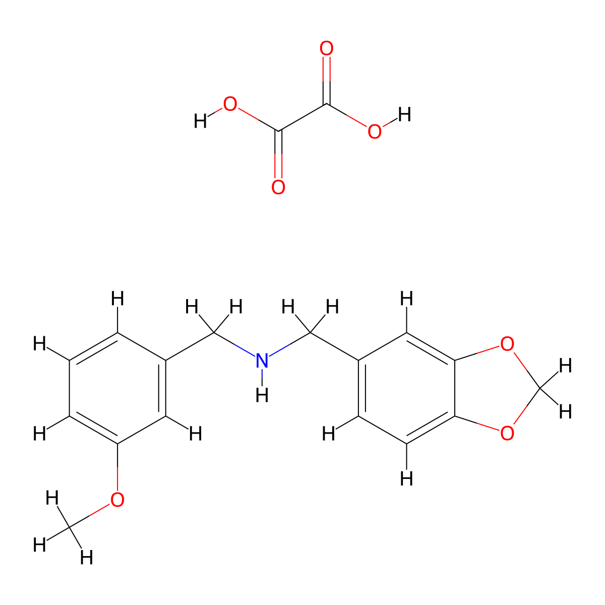 Benzo[1,3]dioxol-5-ylmethyl-(3-methoxy-benzyl)-amine oxalate molecular structure, CAS 1048327-22-5