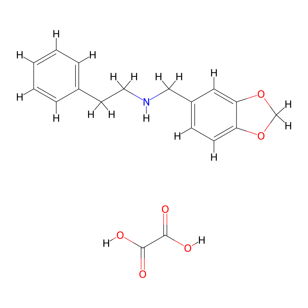 Benzo[1,3]dioxol-5-ylmethyl-phenethyl-amine oxalate molecular structure, CAS 1048327-84-9