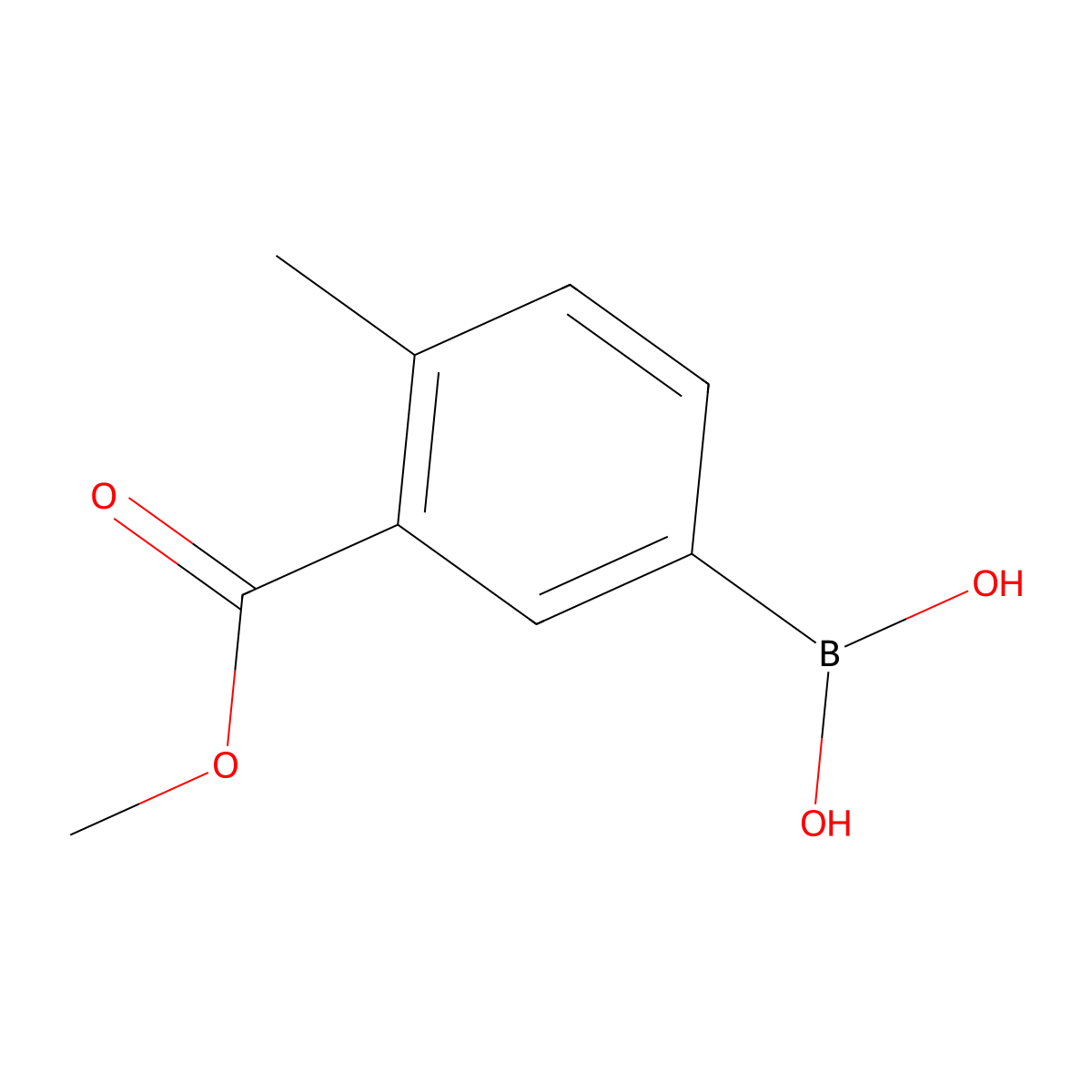 (3-(Methoxycarbonyl)-4-methylphenyl)boronic acid molecular structure, CAS 1048330-10-4