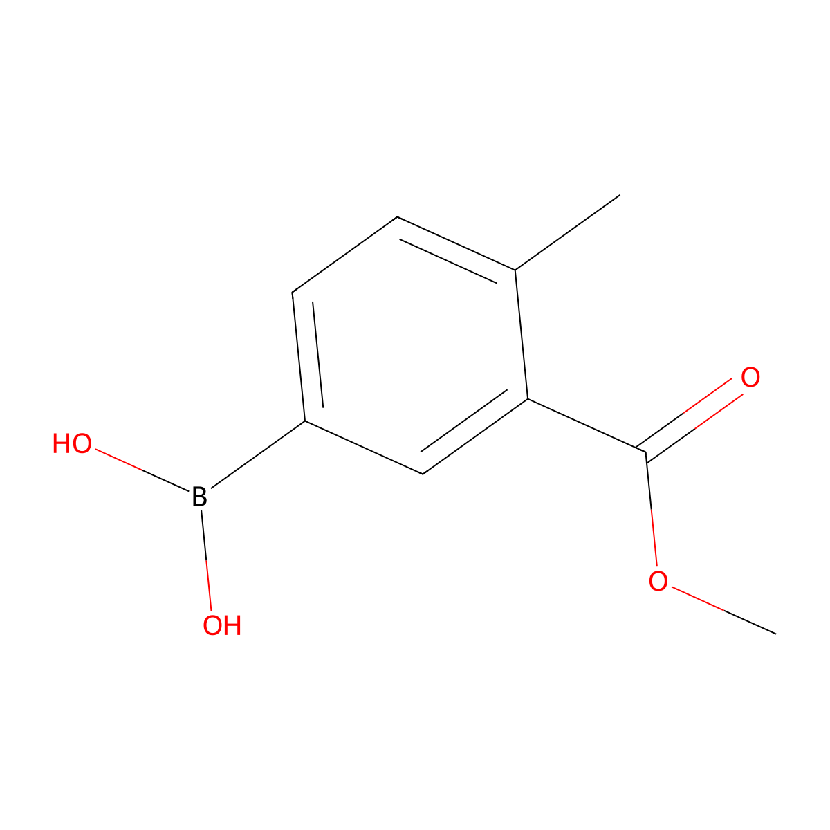 (3-(Methoxycarbonyl)-4-methylphenyl)boronic acid molecular structure, CAS 1048330-10-4