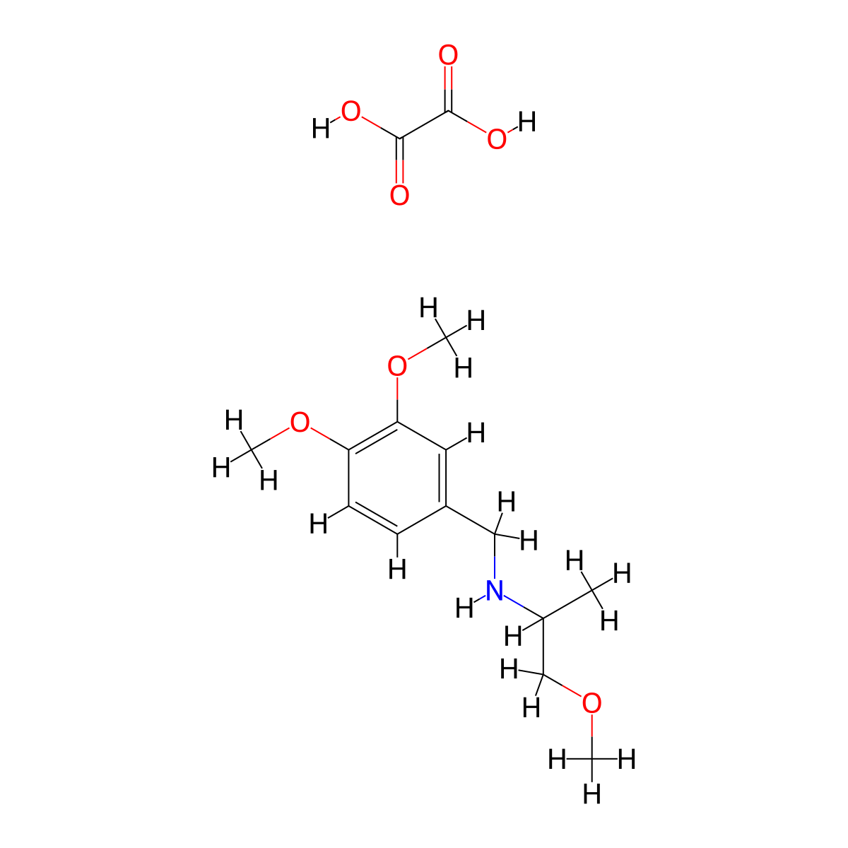 (3,4-Dimethoxy-benzyl)-(2-methoxy-1-methyl-ethyl)-amine oxalate molecular structure, CAS 1048331-62-9