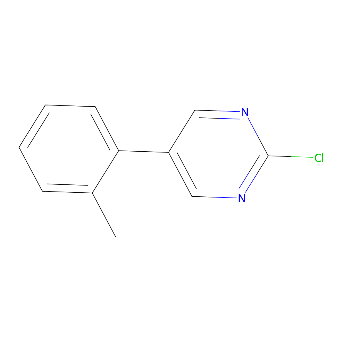 2-Chloro-5-(o-tolyl)pyrimidine molecular structure, CAS 1048338-29-9