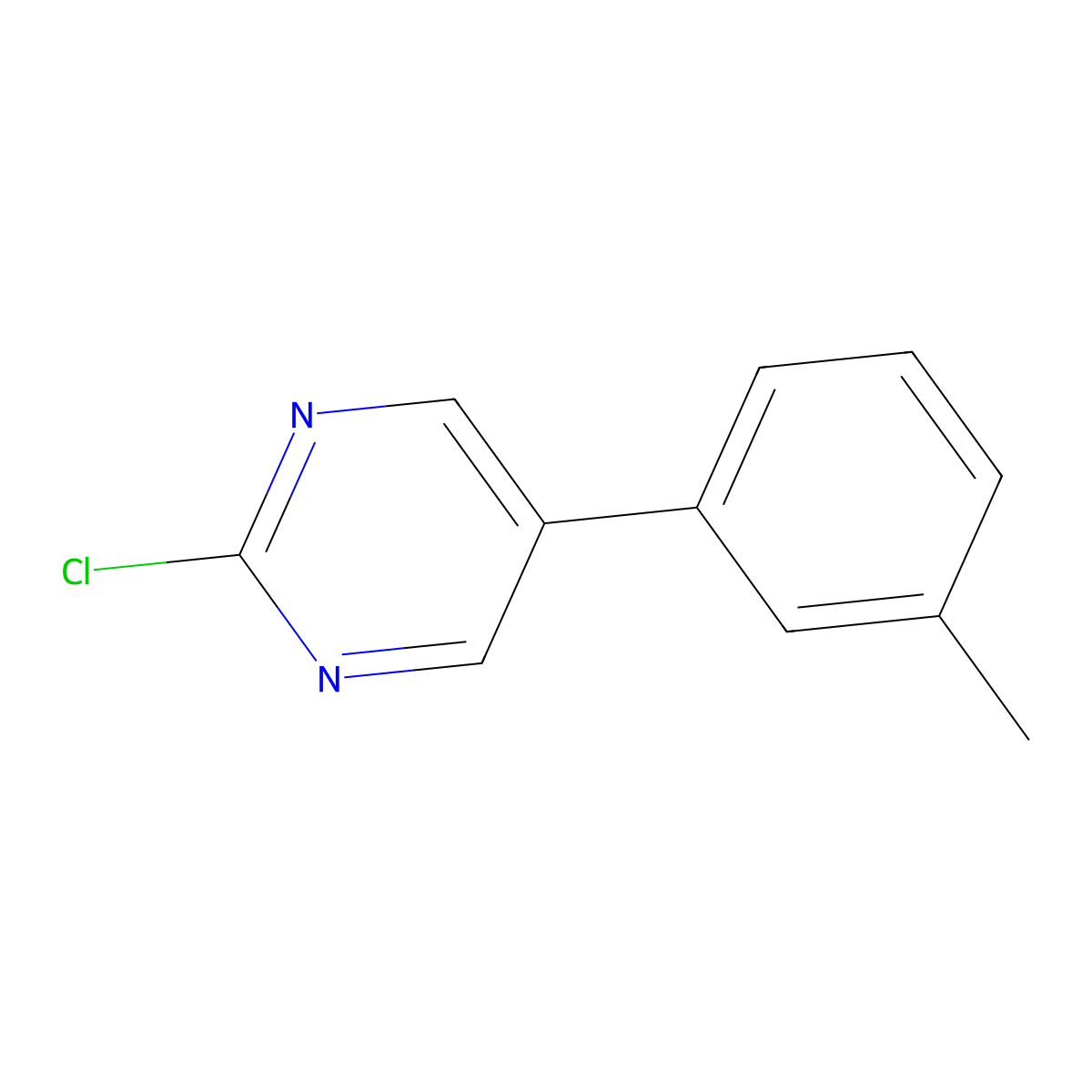 2-Chloro-5-(3-methylphenyl)pyrimidine molecular structure, CAS 1048338-31-3