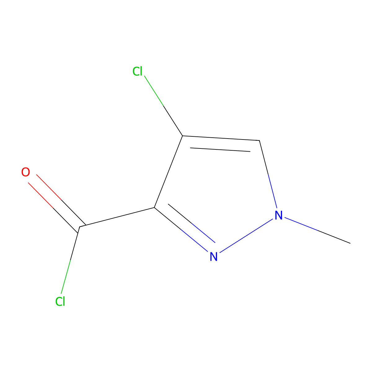 4-Chloro-1-methyl-1H-pyrazole-3-carbonyl chloride molecular structure, CAS 1048340-09-5