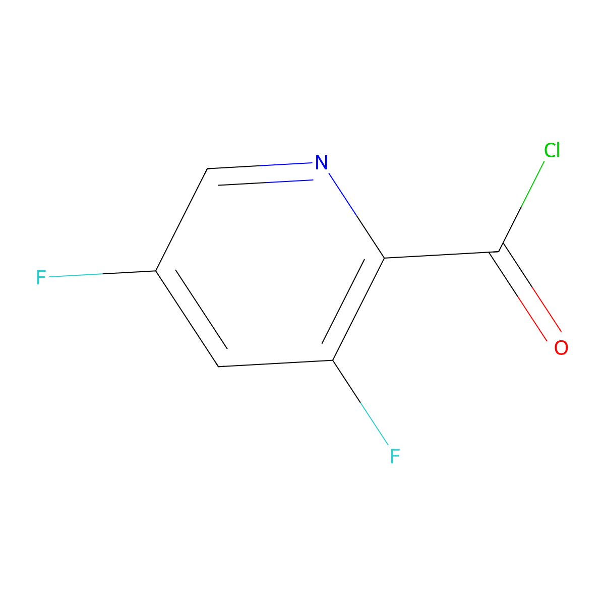 3,5-Difluoropyridine-2-carbonyl chloride molecular structure, CAS 1048340-35-7