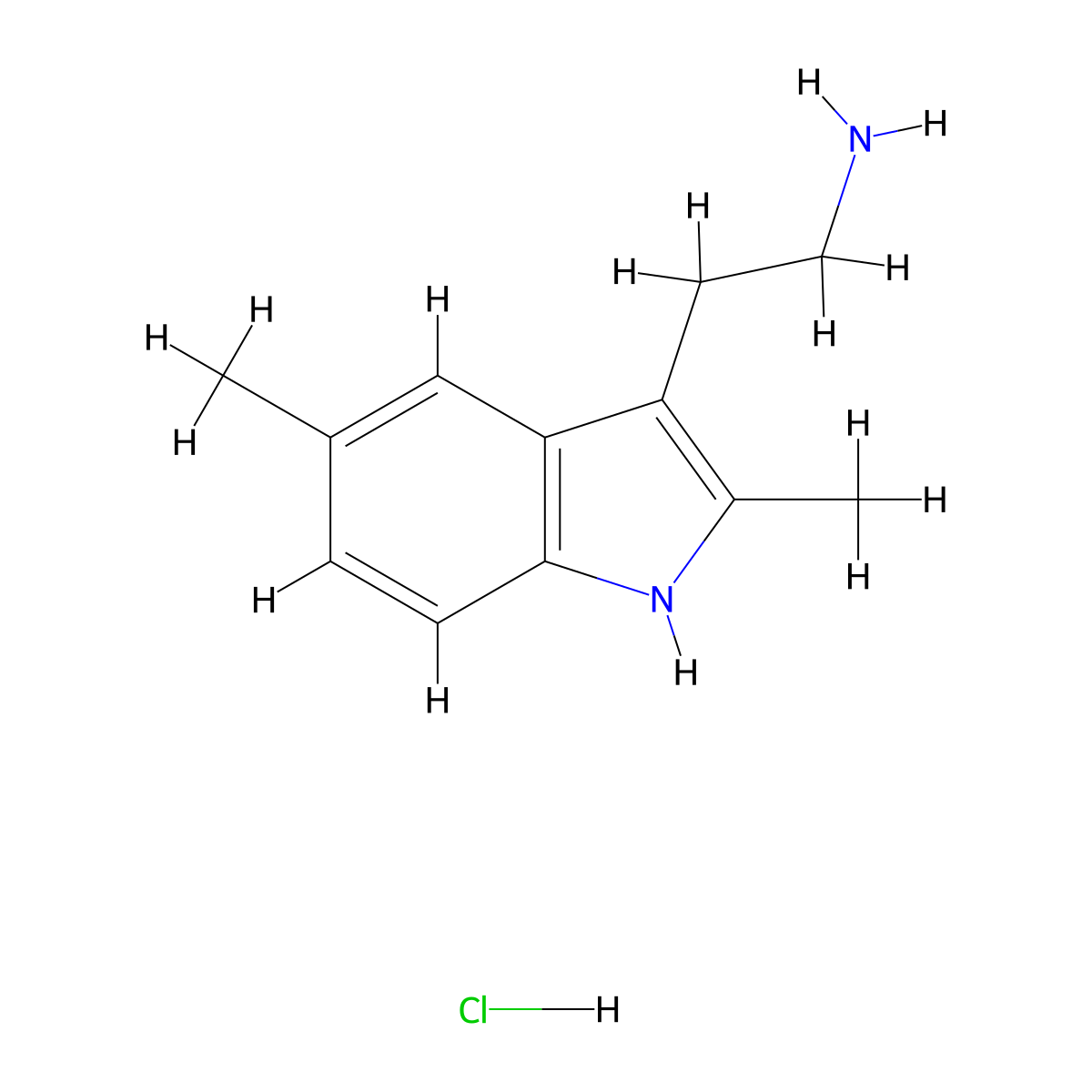 2-(2,5-dimethyl-1H-indol-3-yl)ethanamine hydrochloride molecular structure, CAS 1048343-54-9