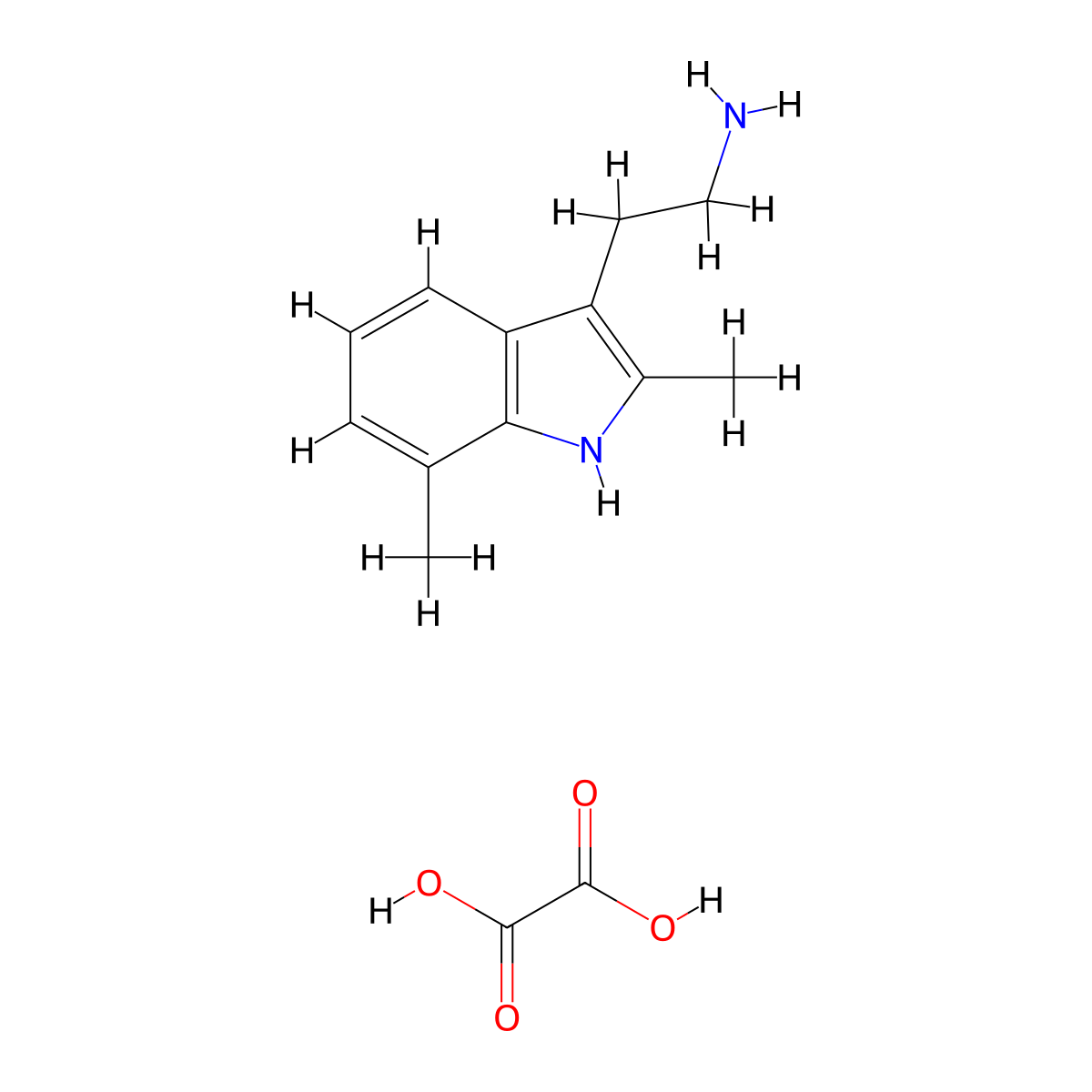 2-(2,7-dimethyl-1H-indol-3-yl)ethanamine oxalate molecular structure, CAS 1048343-57-2