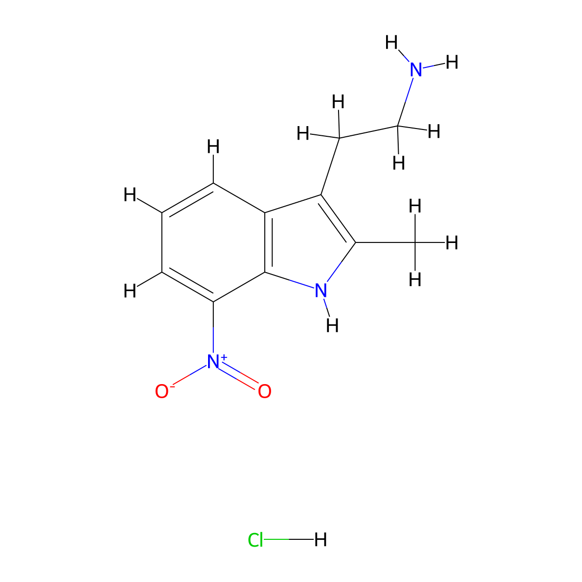 2-(2-methyl-7-nitro-1H-indol-3-yl)ethan-1-amine hydrochloride molecular structure, CAS 1048343-60-7