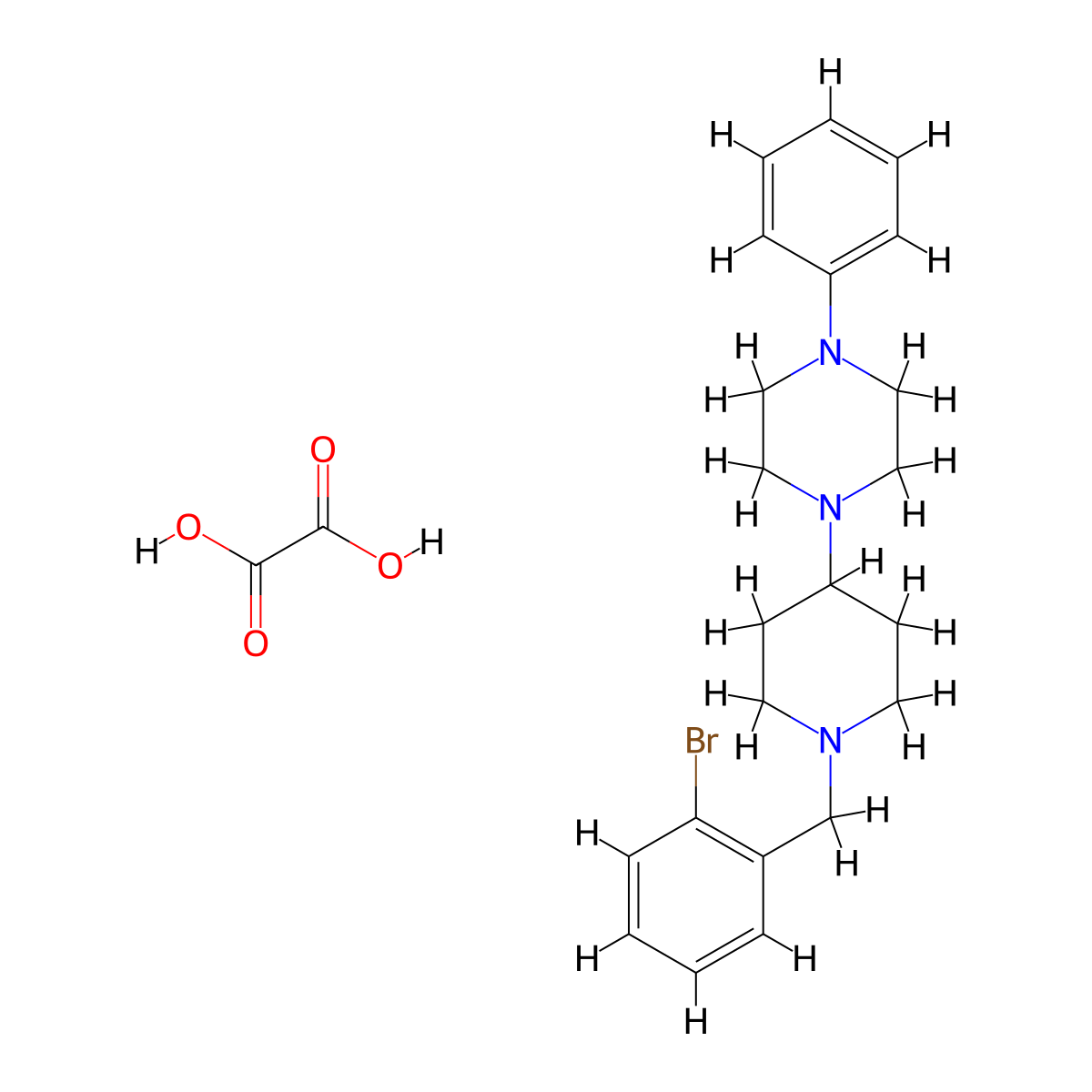 1-[1-[(2-Bromophenyl)methyl]piperidin-4-yl]-4-phenylpiperazine;oxalic acid molecular structure, CAS 1048343-84-5
