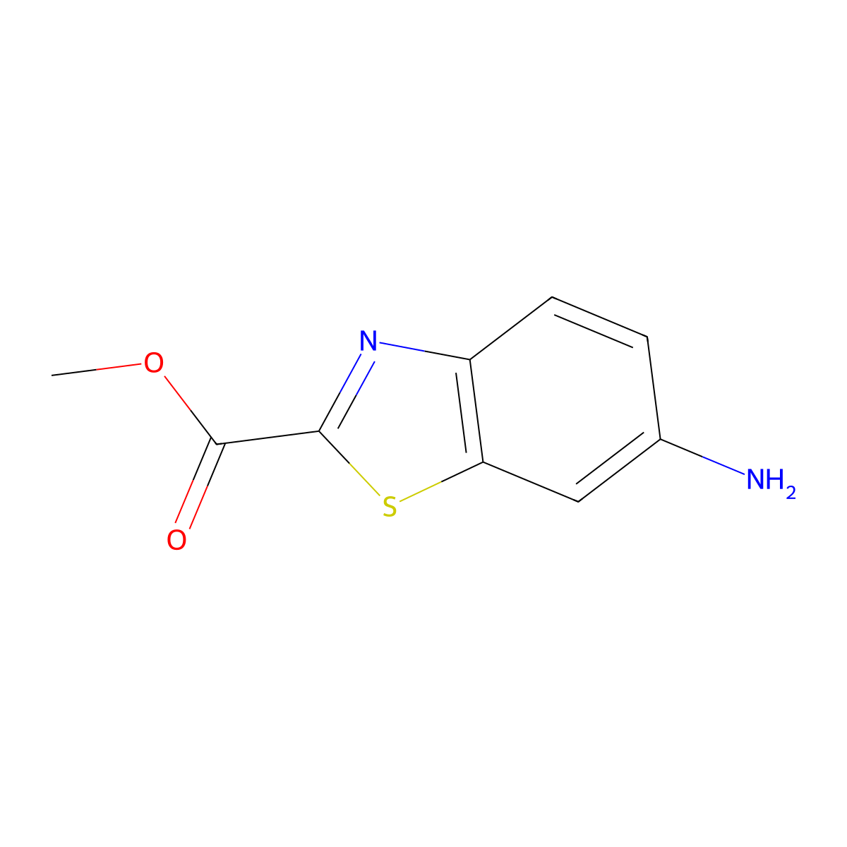 Methyl 6-aminobenzo[d]thiazole-2-carboxylate molecular structure, CAS 1048367-37-8