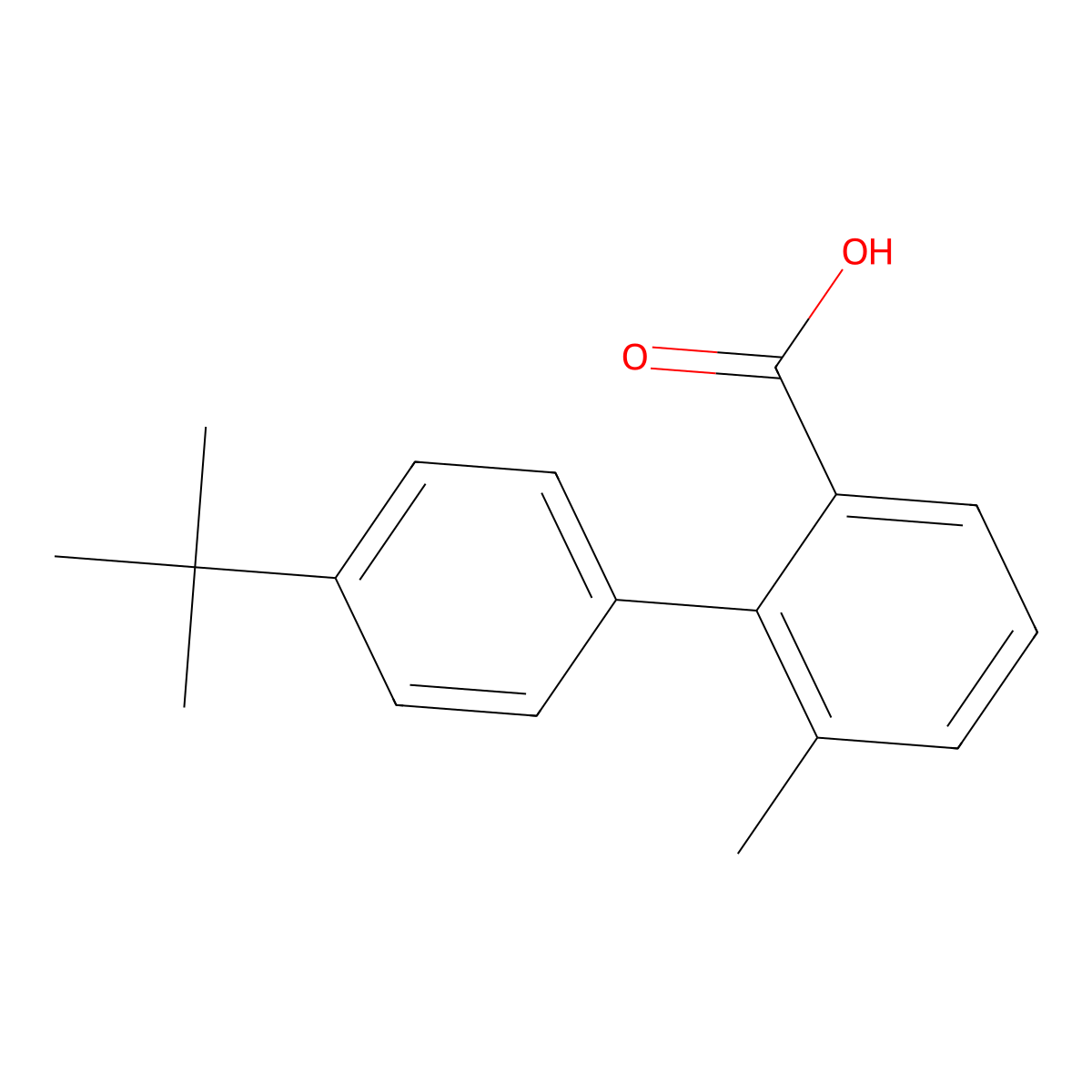 4'-Tert-butyl-6-methylbiphenyl-2-carboxylic acid molecular structure, CAS 1048367-61-8