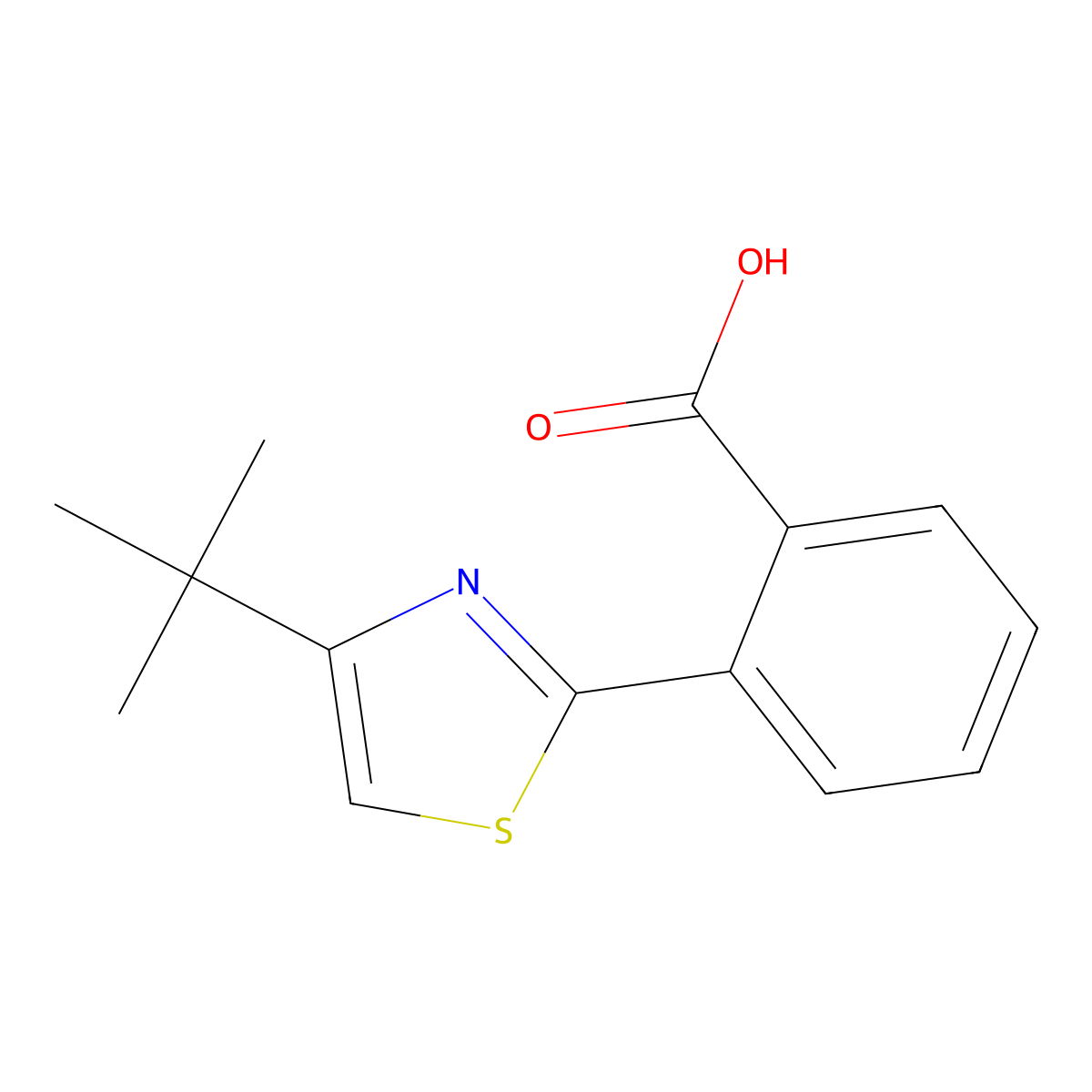 2-(4-Tert-butylthiazol-2-yl)benzoic acid molecular structure, CAS 1048367-63-0