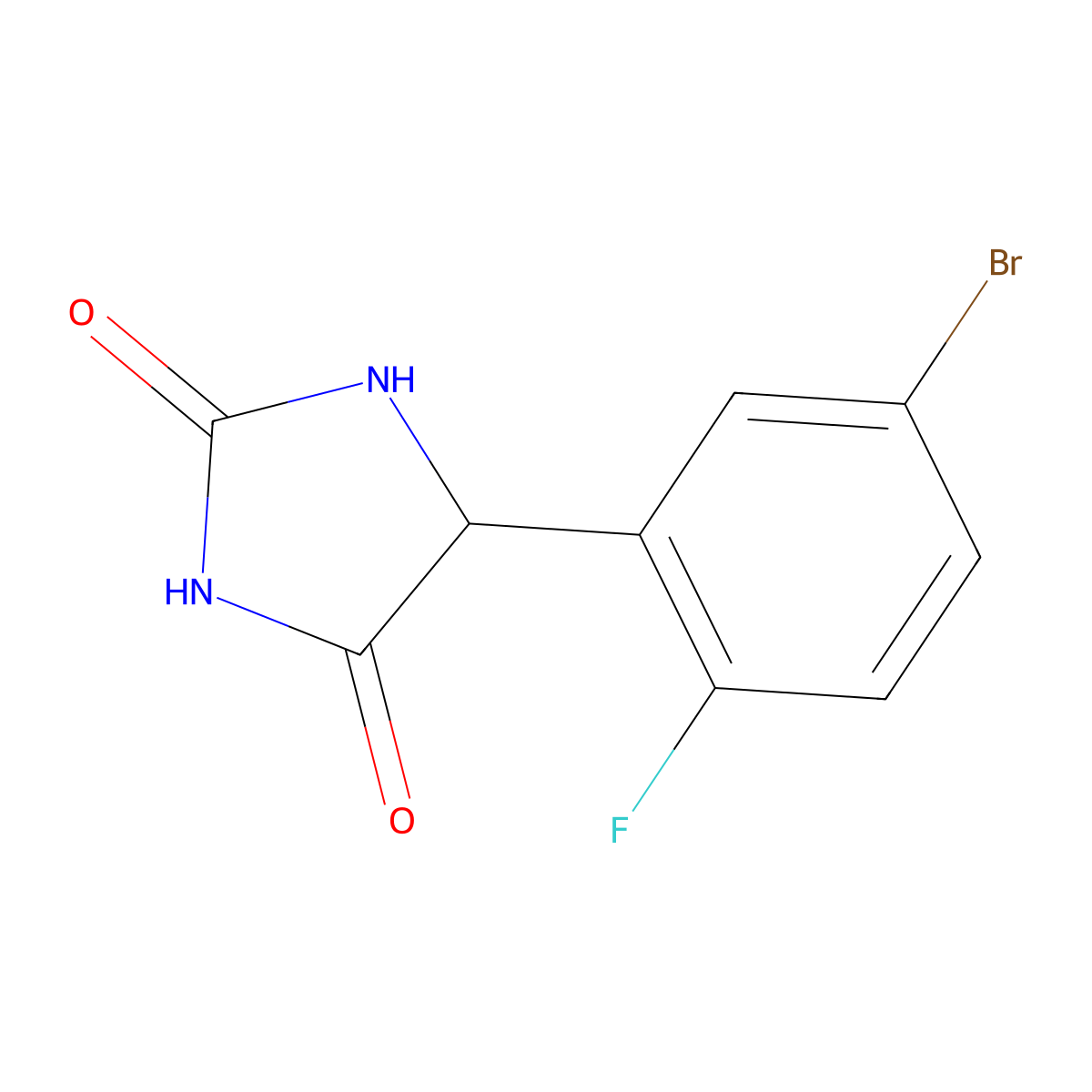 5-(5-Bromo-2-fluorophenyl)imidazolidine-2,4-dione molecular structure, CAS 1048367-91-4