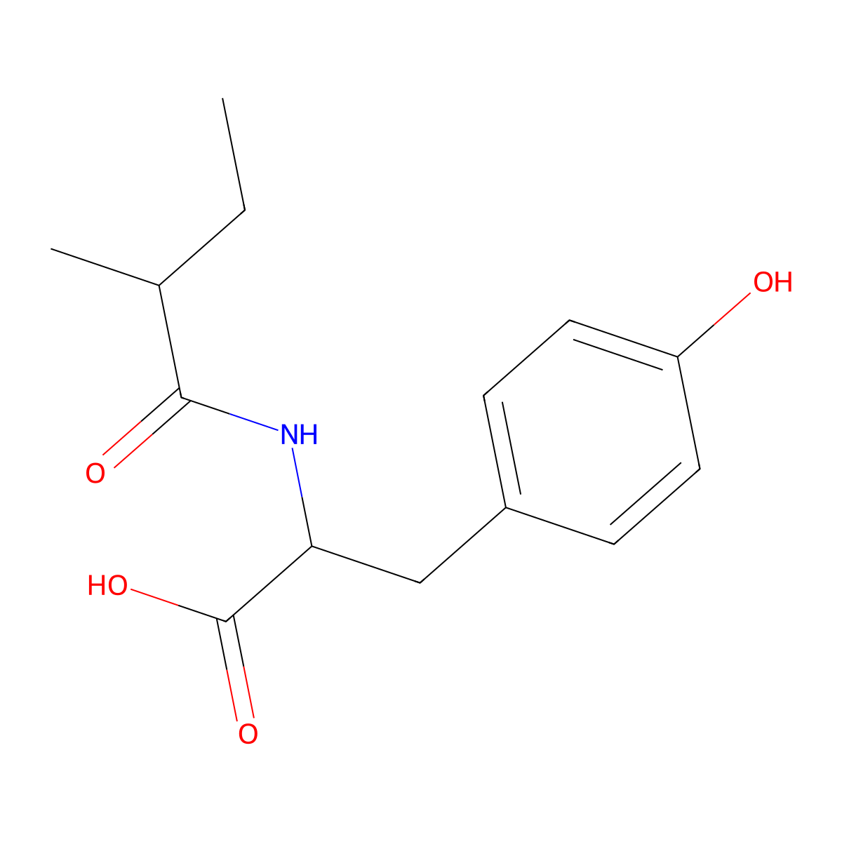 (2S)-3-(4-hydroxyphenyl)-2-(2-methylbutanamido)propanoic acid molecular structure, CAS 1048380-64-8