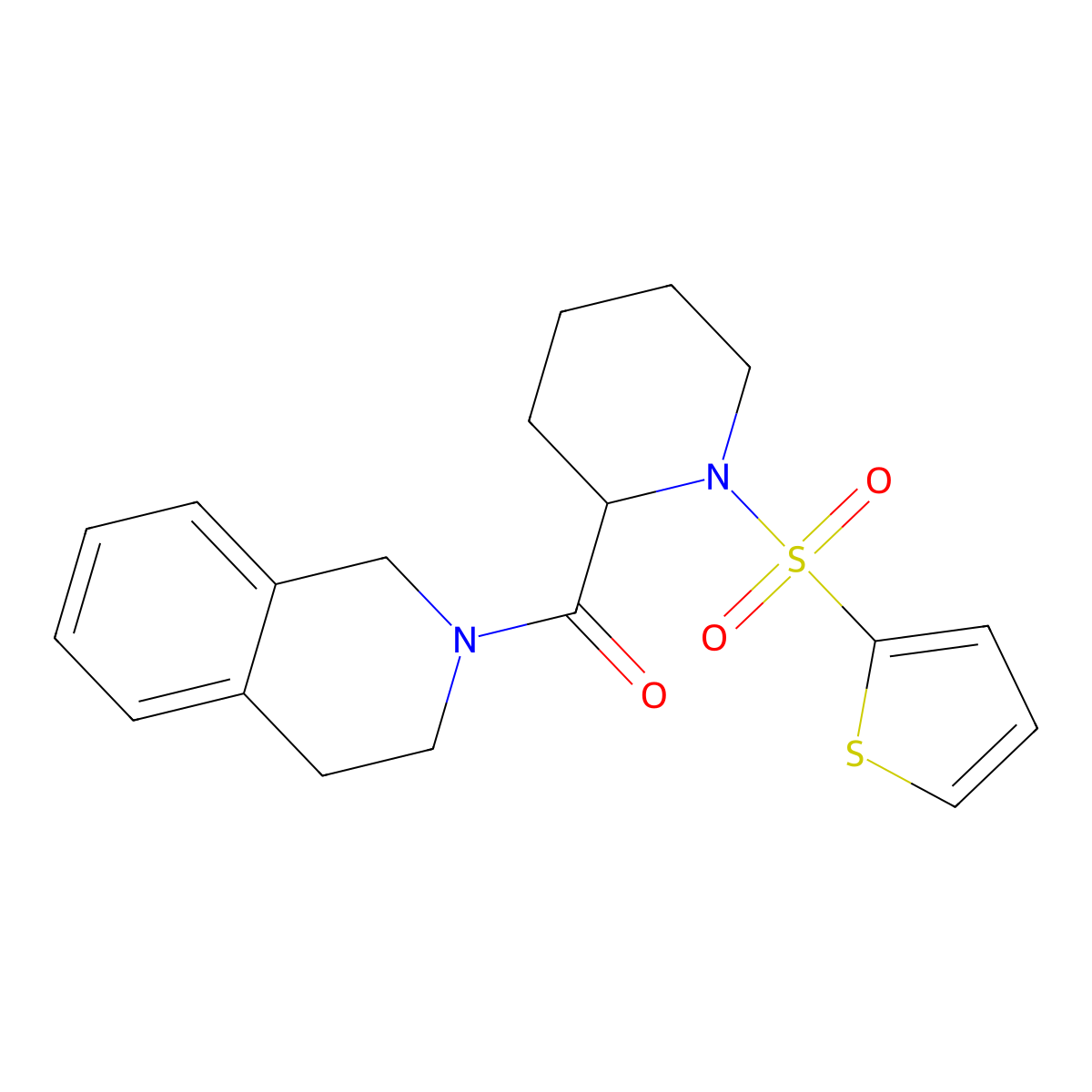 (3,4-dihydroisoquinolin-2(1H)-yl)(1-(thiophen-2-ylsulfonyl)piperidin-2-yl)methanone molecular structure, CAS 1048381-50-5