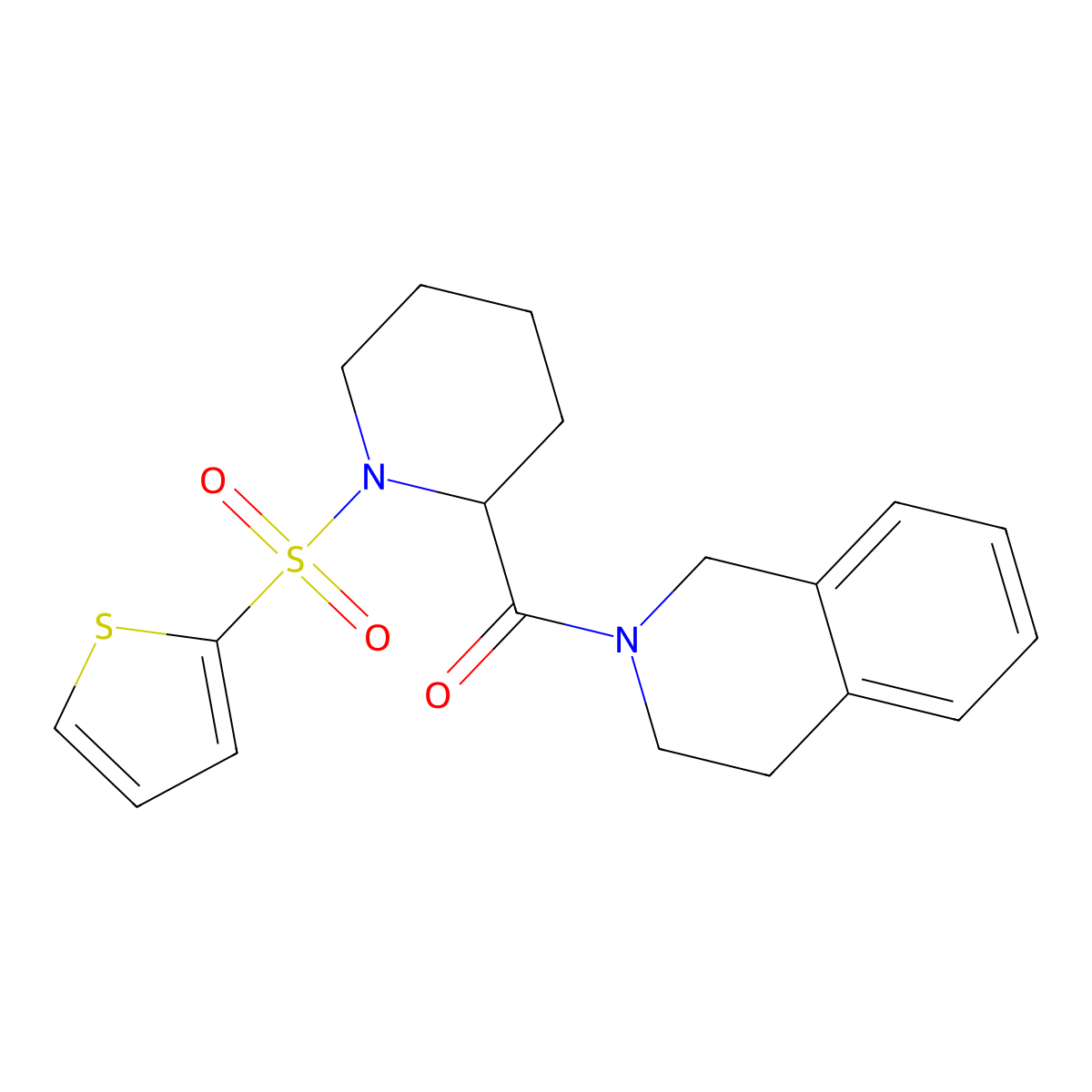 (3,4-dihydroisoquinolin-2(1H)-yl)(1-(thiophen-2-ylsulfonyl)piperidin-2-yl)methanone molecular structure, CAS 1048381-50-5