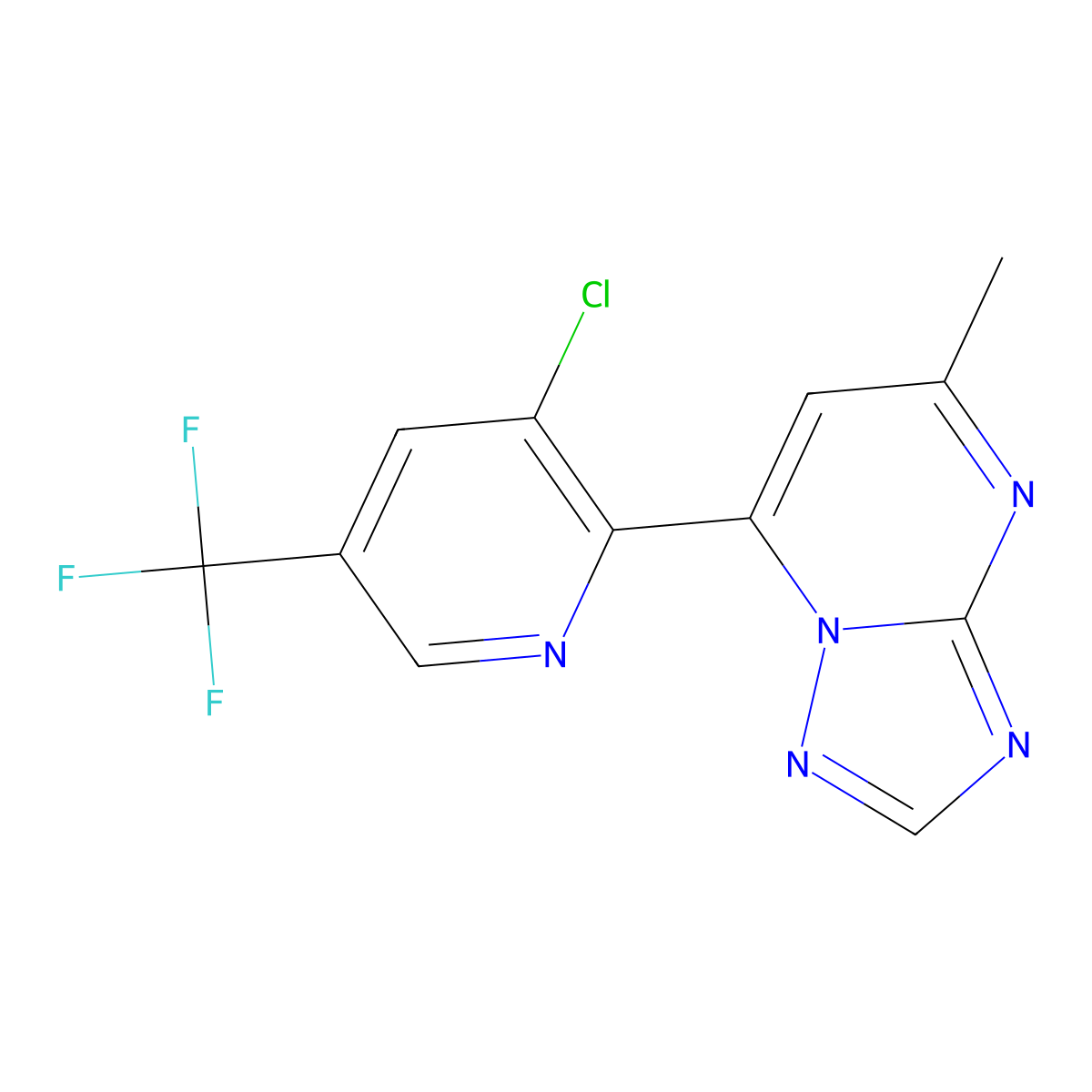 7-(3-Chloro-5-(trifluoromethyl)pyridin-2-yl)-5-methyl-[1,2,4]triazolo[1,5-a]pyrimidine molecular structure, CAS 1048383-29-4