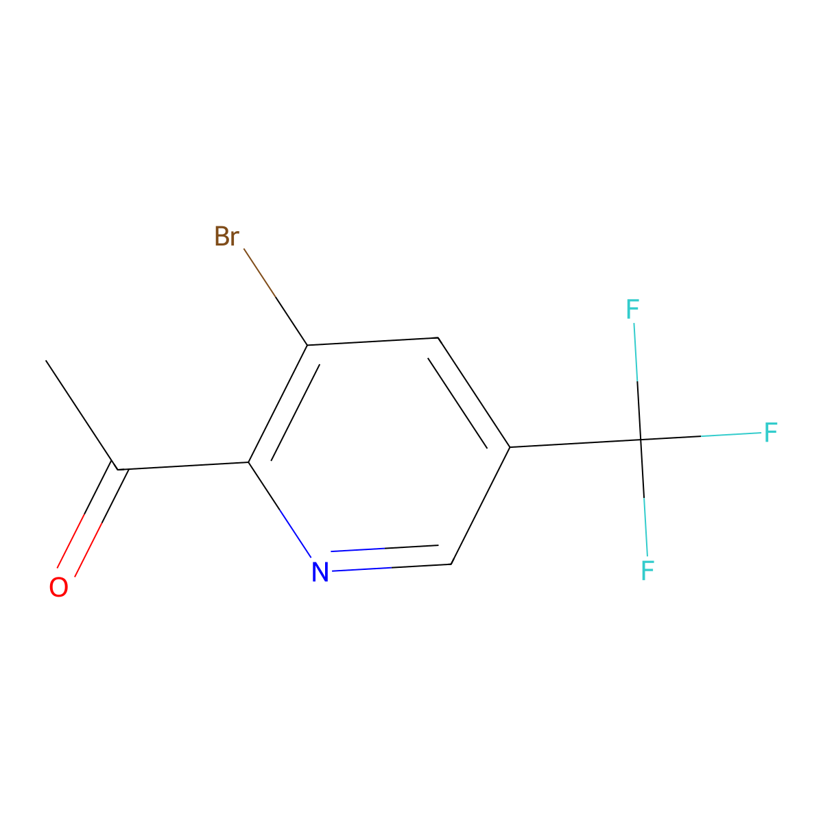 1-(3-Bromo-5-(trifluoromethyl)pyridin-2-yl)ethanone molecular structure, CAS 1048384-87-7