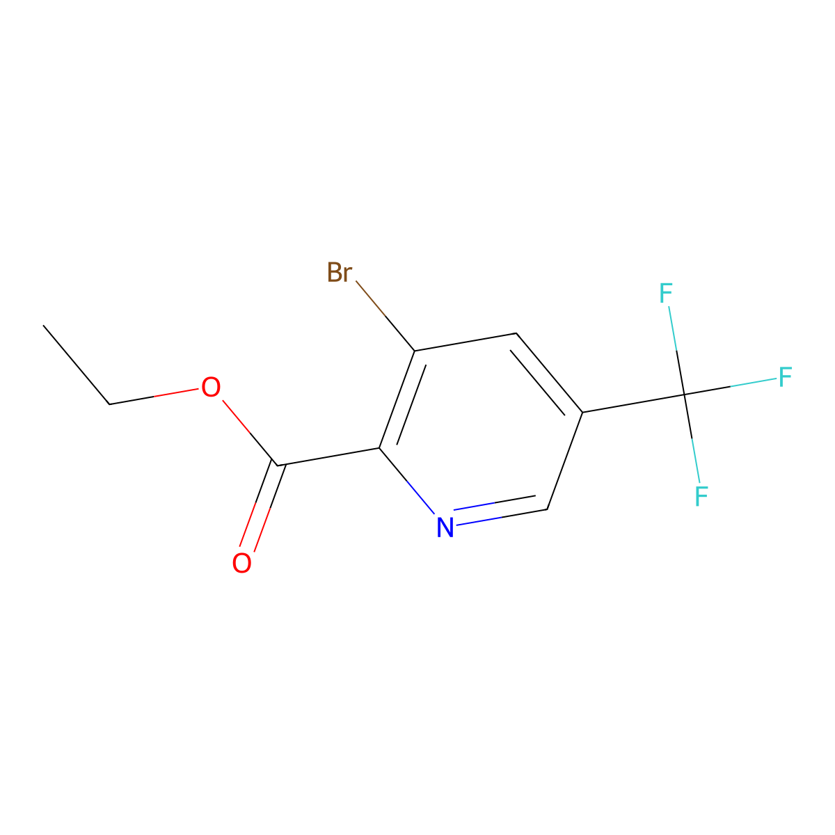 Ethyl 3-bromo-5-(trifluoromethyl)picolinate molecular structure, CAS 1048384-90-2