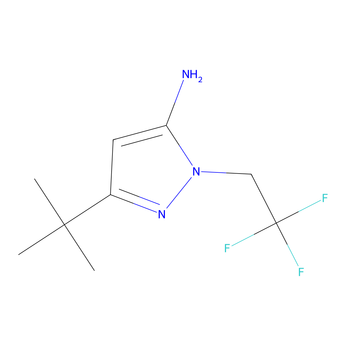 3-tert-Butyl-1-(2,2,2-trifluoroethyl)-1H-pyrazol-5-amine molecular structure, CAS 1048389-82-7