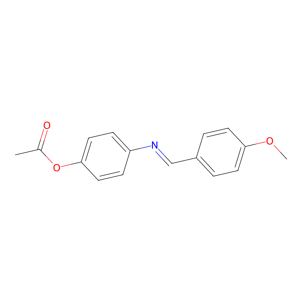 4-(((4-Methoxyphenyl)methylene)amino)phenyl acetate molecular structure, CAS 10484-13-6