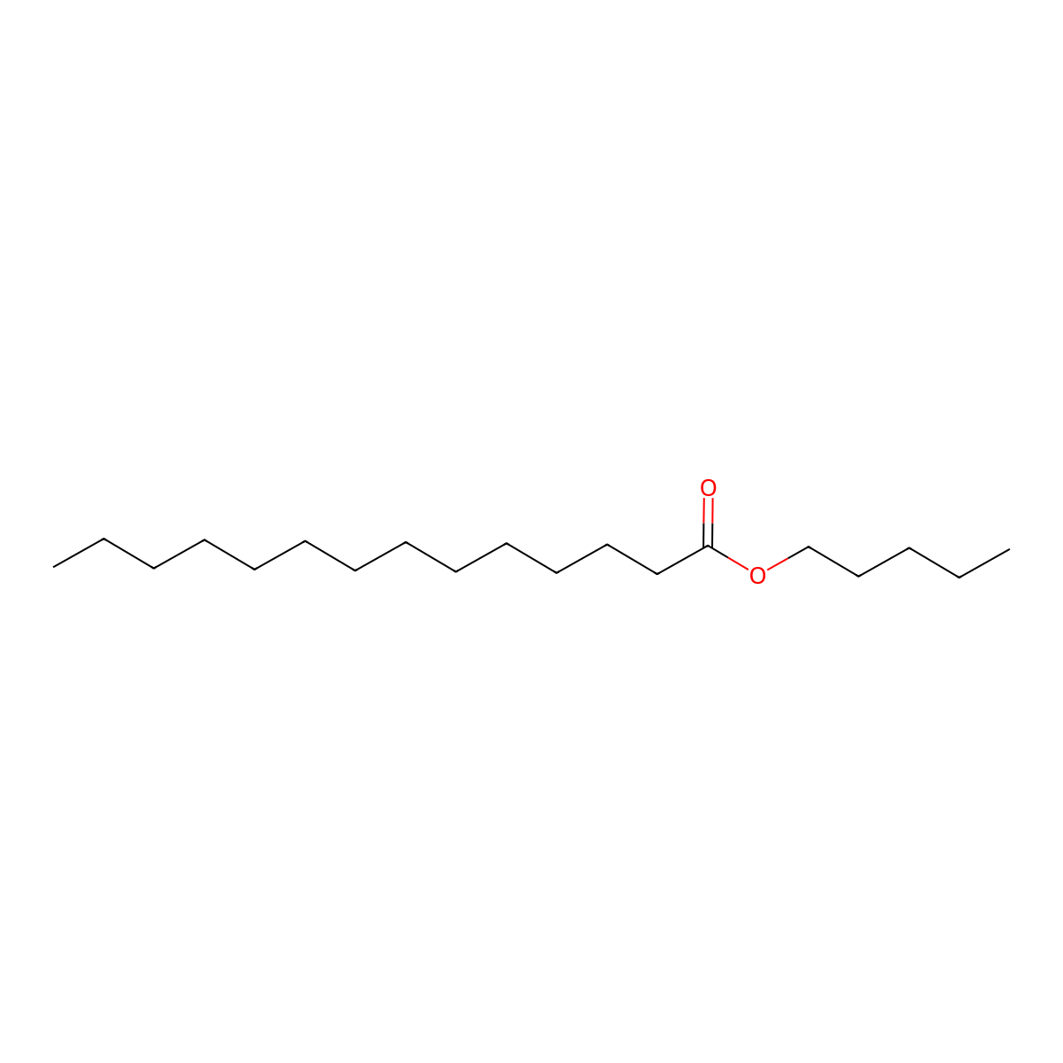 Pentyl myristate molecular structure, CAS 10484-35-2