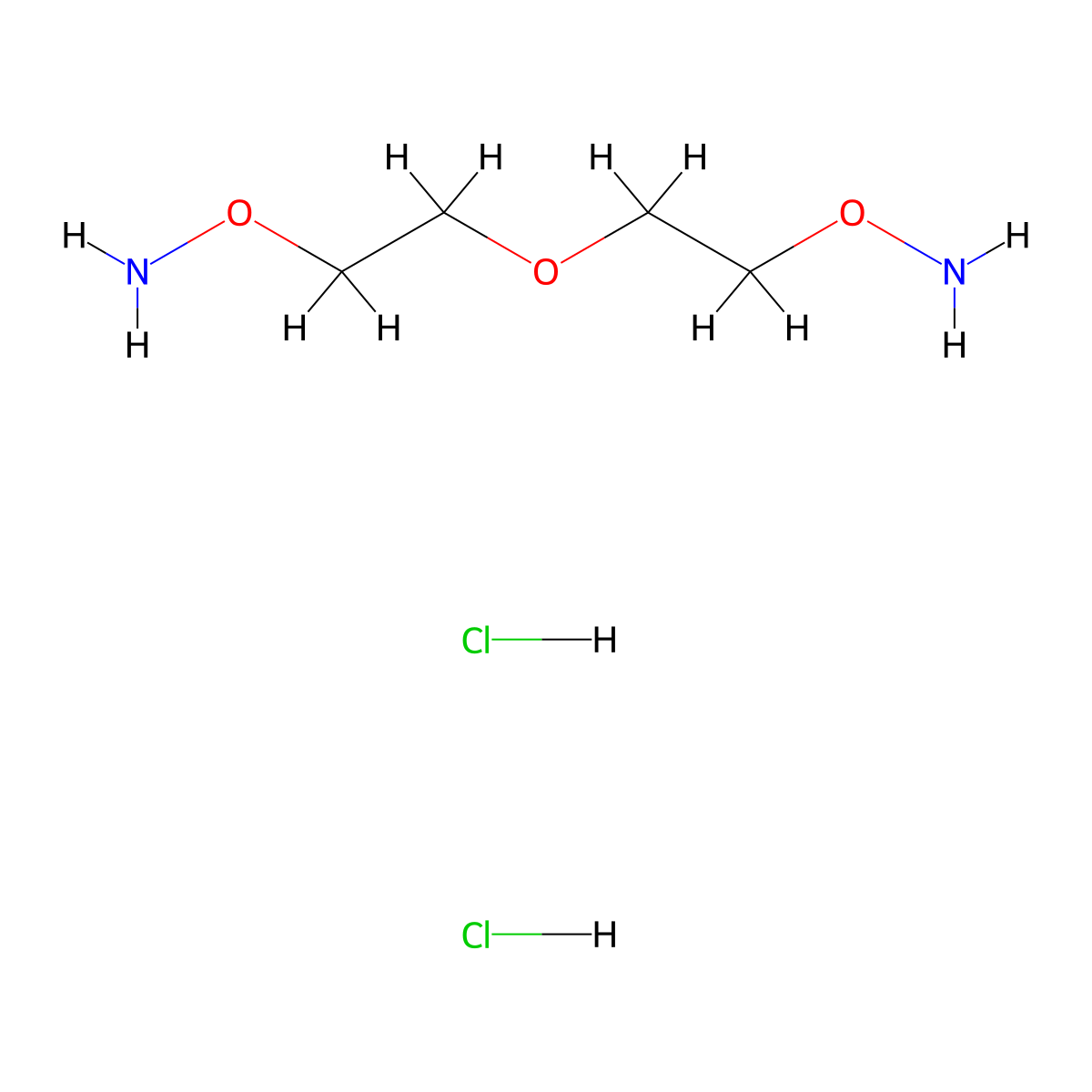O-{2-[2-(aminooxy)ethoxy]ethyl}hydroxylamine dihydrochloride molecular structure, CAS 104845-84-3