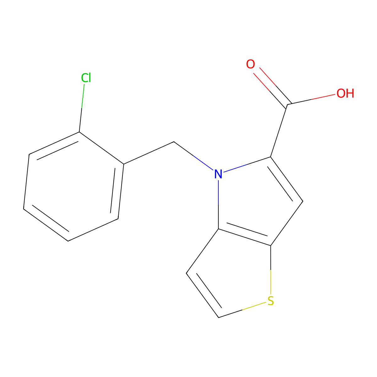 4-[(2-Chlorophenyl)methyl]thiopheno[3,2-b]pyrrole-5-carboxylic acid molecular structure, CAS 1048468-15-0