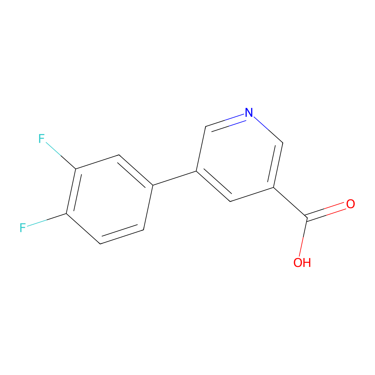 5-(3,4-Difluorophenyl)nicotinic acid molecular structure, CAS 1048486-16-3