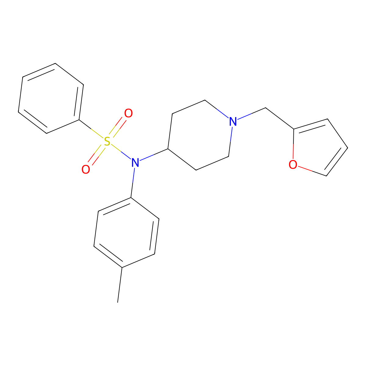 N~1~-[1-(2-furylmethyl)-4-piperidyl]-N~1~-(4-methylphenyl)-1-benzenesulfonamide molecular structure, CAS 1048486-26-5