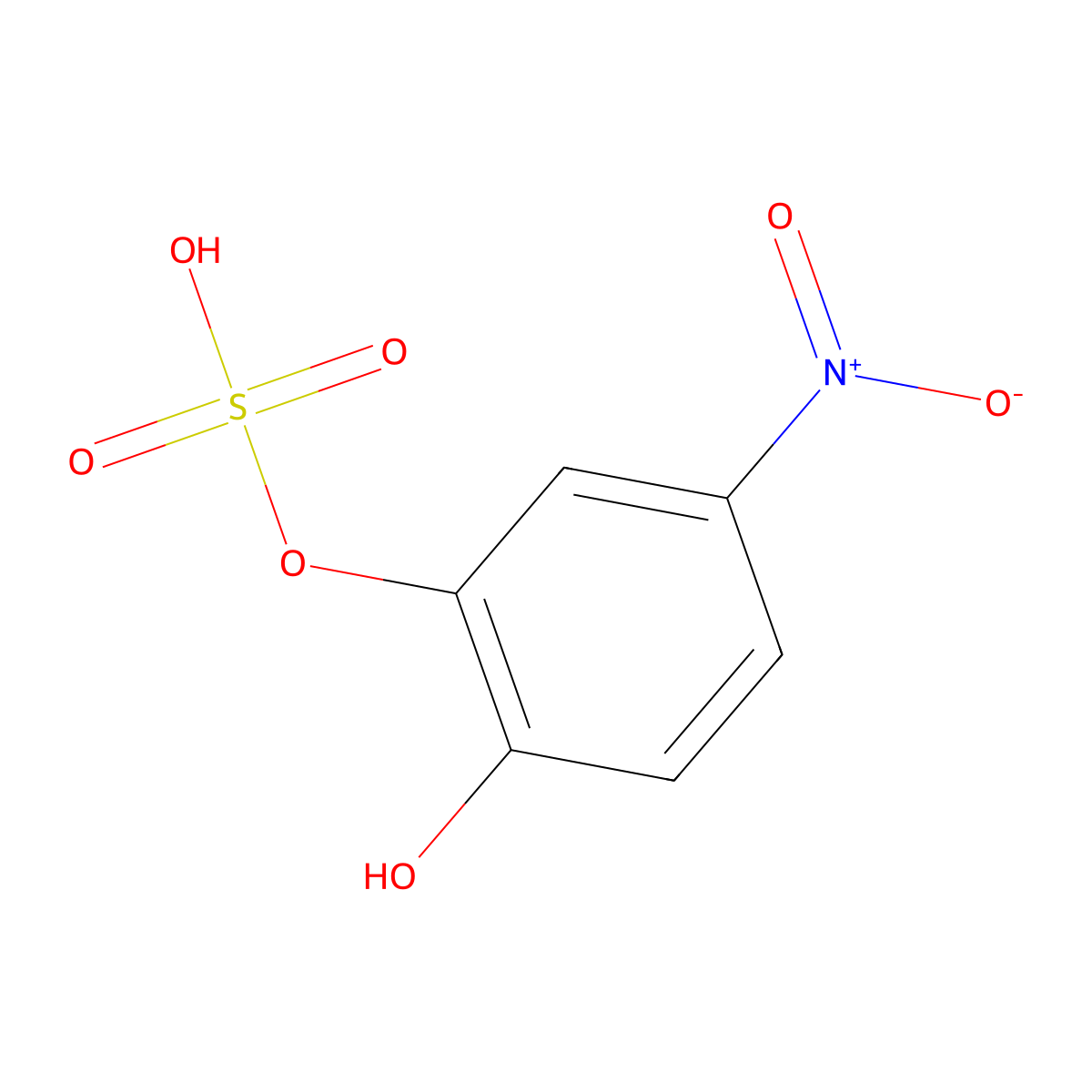 1,2-Benzenediol, 4-nitro-, 2-(hydrogen sulfate) molecular structure, CAS 10485-66-2