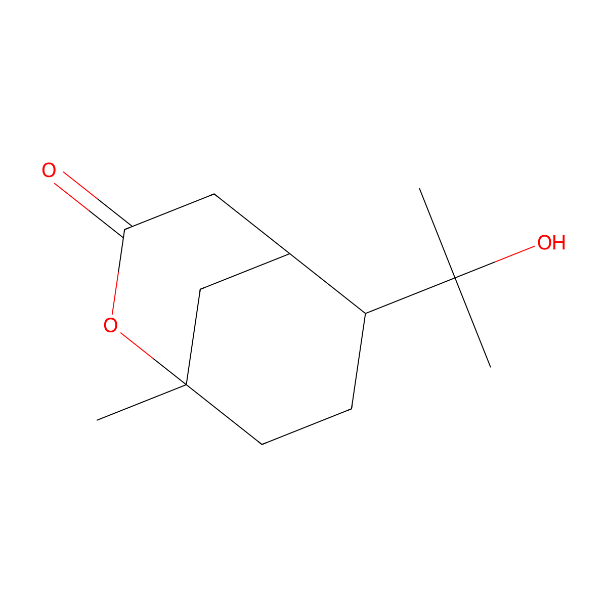 2-(2-Hydroxypropan-2-yl)-5-methyl-6-oxabicyclo[3.3.1]nonan-7-one molecular structure, CAS 104851-01-6