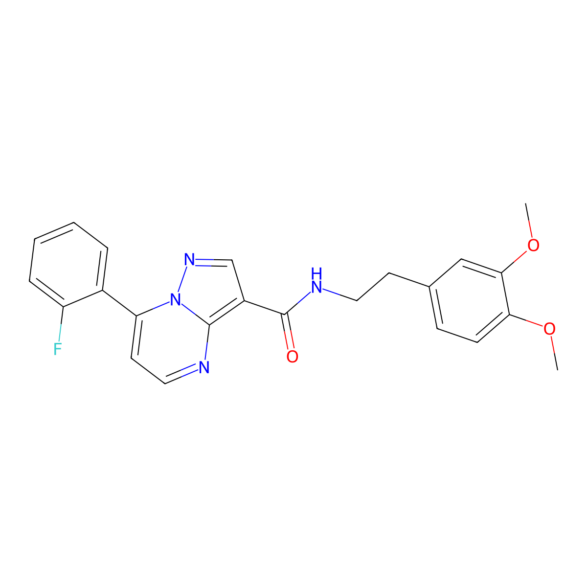 N-[2-(3,4-dimethoxyphenyl)ethyl]-7-(2-fluorophenyl)pyrazolo[1,5-a]pyrimidine-3-carboxamide molecular structure, CAS 1048561-40-5