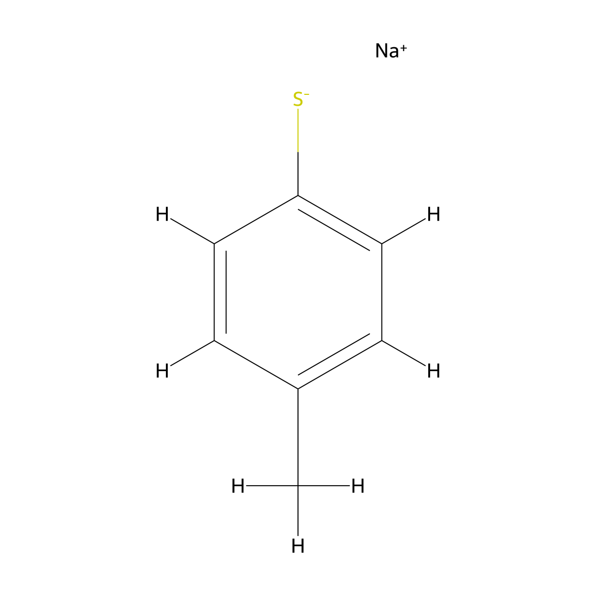 Sodium toluene-p-thiolate molecular structure, CAS 10486-08-5