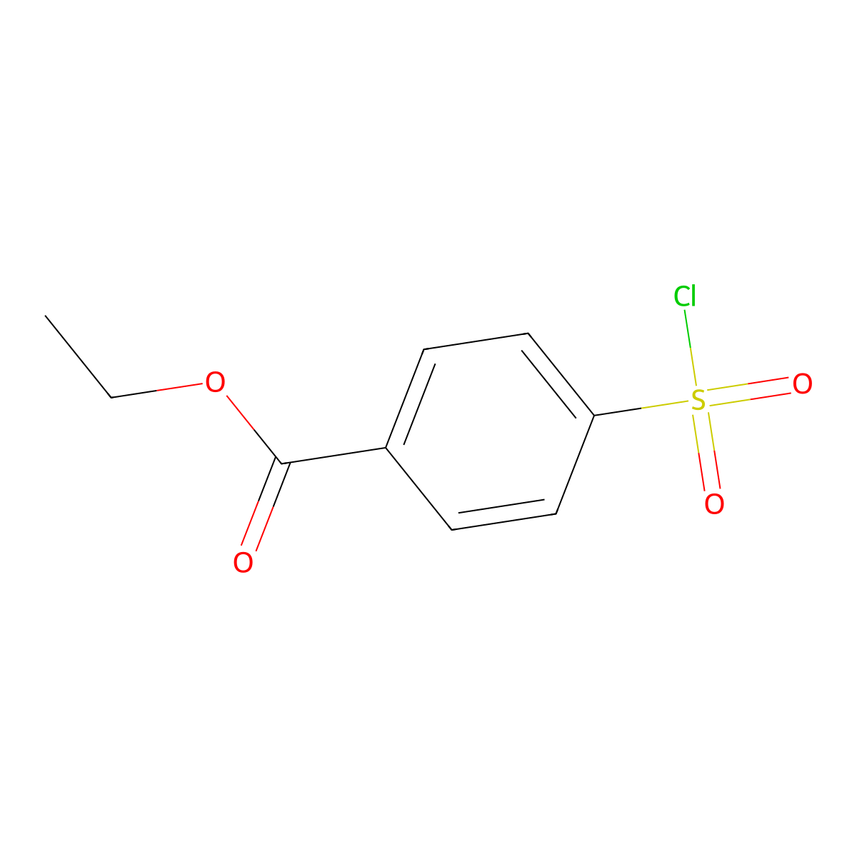 Ethyl 4-(chlorosulfonyl)benzoate molecular structure, CAS 10486-51-8