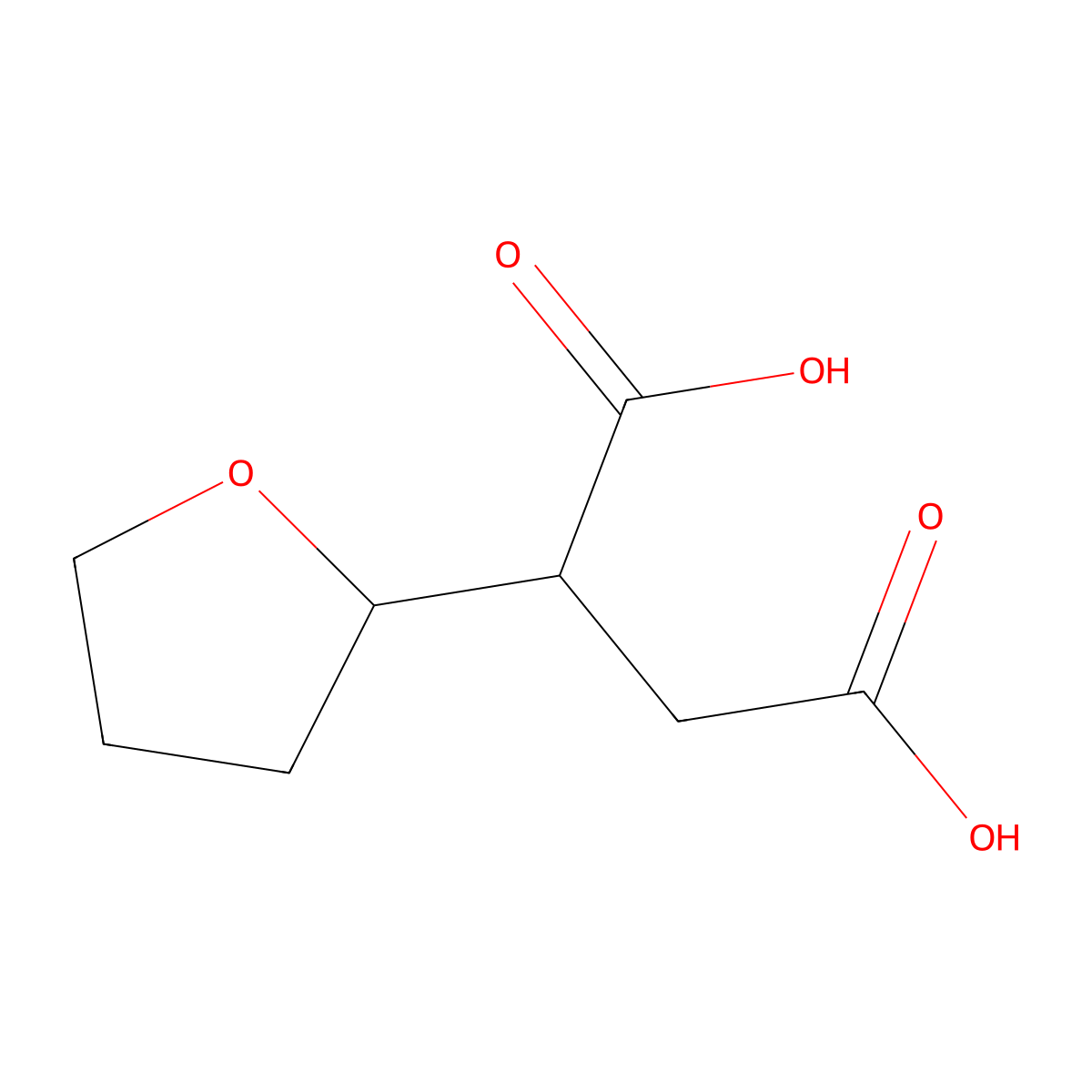 2-(oxolan-2-yl)butanedioic Acid molecular structure, CAS 10486-63-2