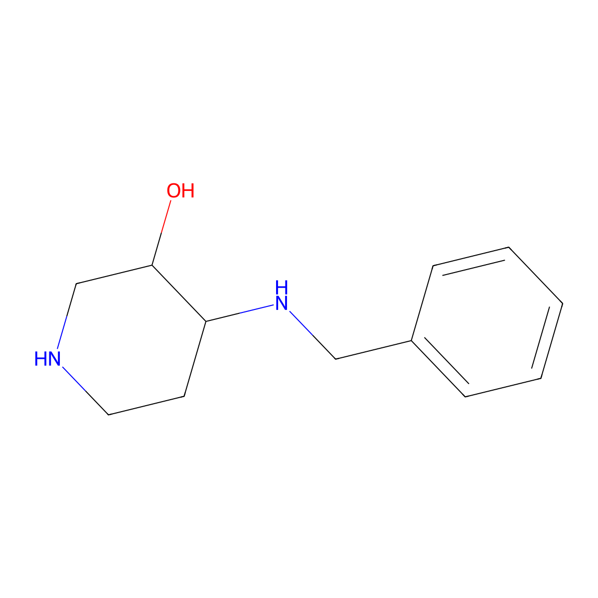 rac-(3R,4R)-4-(benzylamino)piperidin-3-ol molecular structure, CAS 104860-35-7