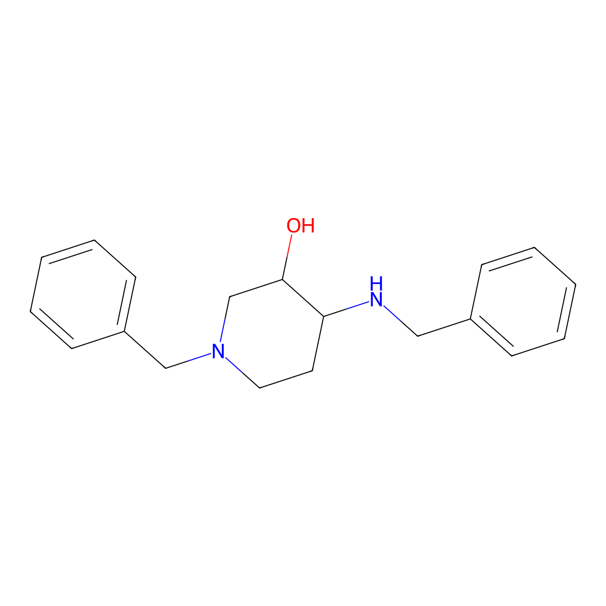 1-Benzyl-4-(benzylamino)piperidin-3-ol molecular structure, CAS 104860-37-9
